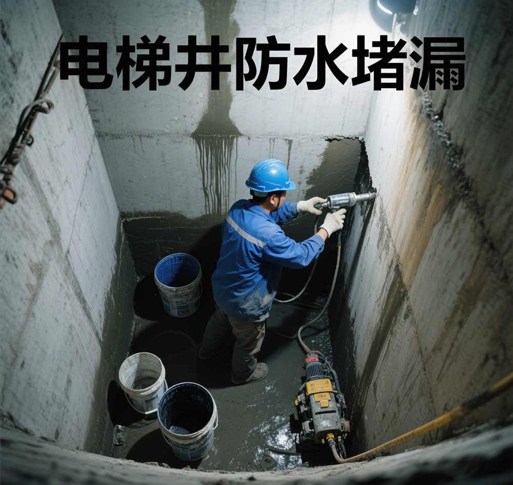 电梯井防水堵漏，铁岭专业电梯井漏水维修公司